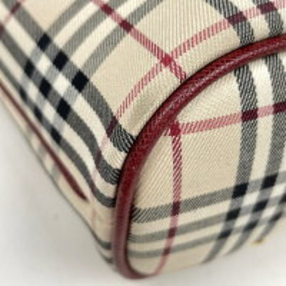 Burberry logo tote bag checkered Shoulder Bag canvas beige - Picture 2 of 6